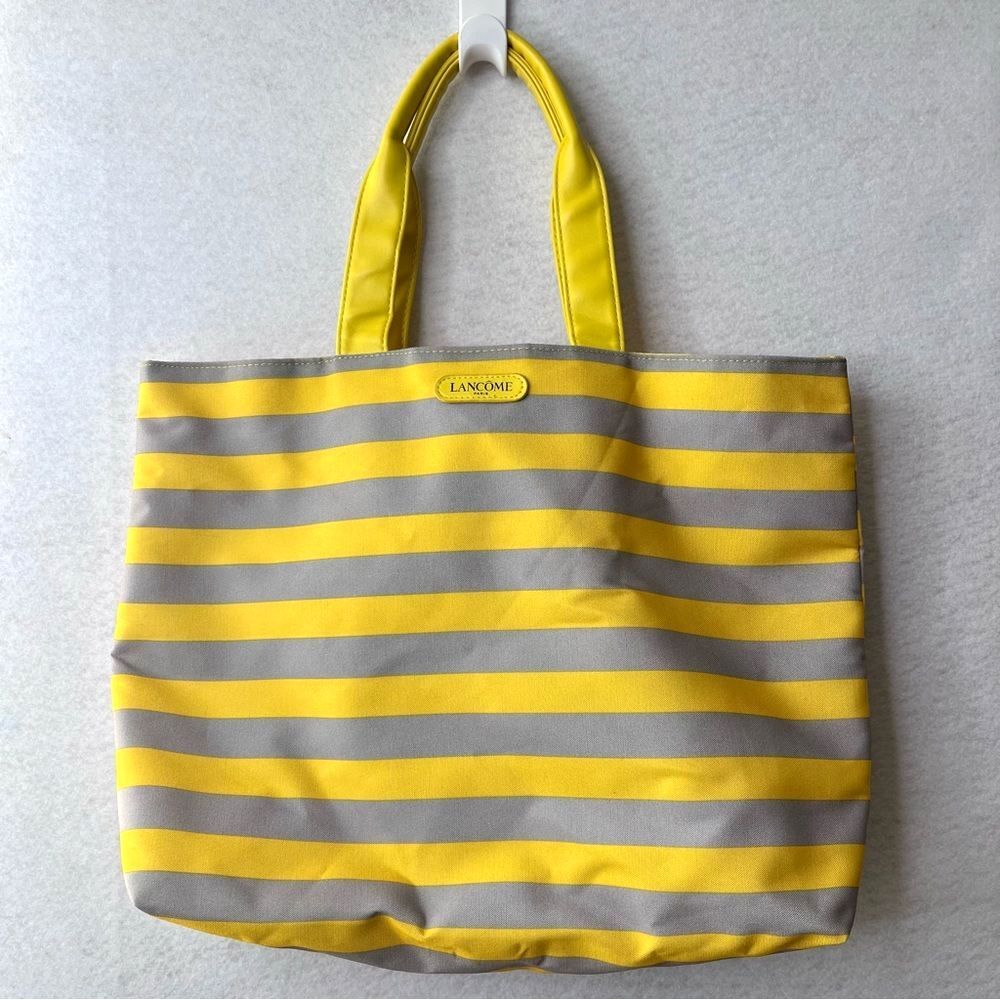 Vintage New Lancôme Tote with Stripes Cosmetic traveler Beauty Bag